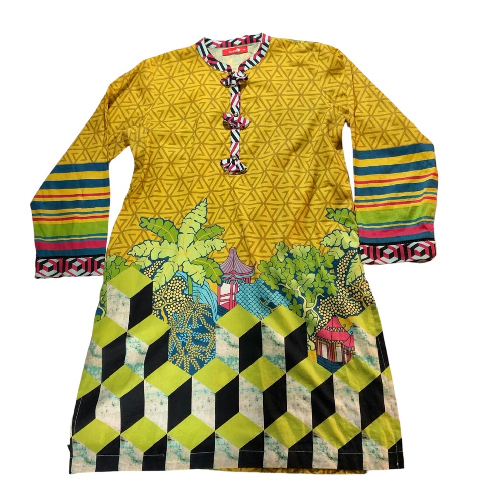Zeen Tunic Dress Size 14 Geometric Print